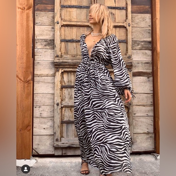 TIGERLILY Zoya Zebra Print Long Sleeve Maxi Dress NWT RRP$299 - Picture 3 of 16